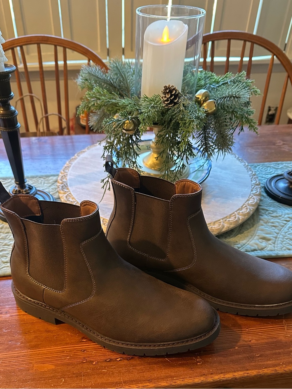 DOCKERS Men's Brown Leather Ankle Boots Pull up Size 12